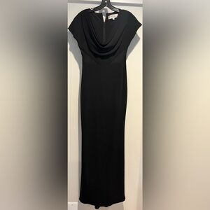 Badgley Mischka Black Sheath Dress V-neck Sleeveless